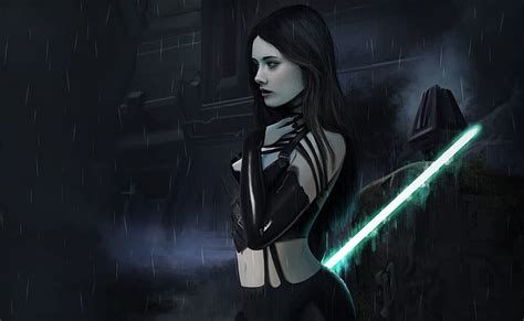 HD wallpaper: Star Wars, Black Hair, Girl, Lightsaber, Sith (Star Wars), Woman Warrior ...