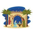 Manger traditional scene Royalty Free Vector Image