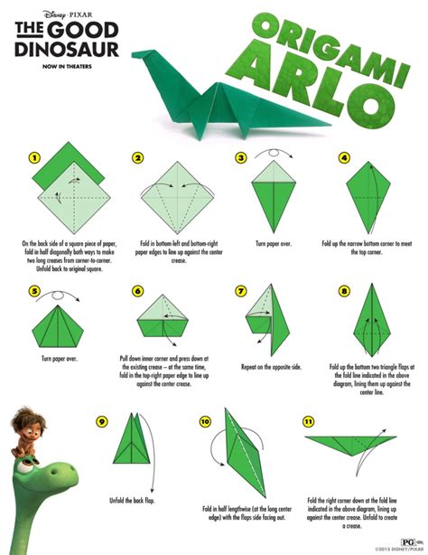 Free Holiday Printable Activity Pages The Good Dinosaur | Origami crafts, The good dinosaur ...