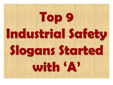 Industrial Safety Slogans In English