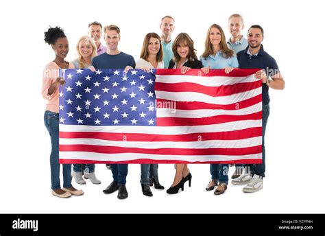 Diverse people american flag hi-res stock photography and images - Alamy