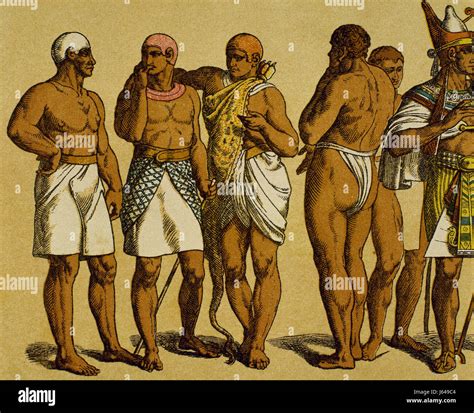 Egypt. Egyptian men. Engraving. Color Stock Photo - Alamy