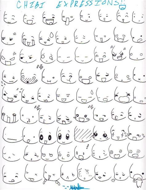 Here are some chibi expressions | Anime drawings tutorials, Chibi drawings, Cute drawings