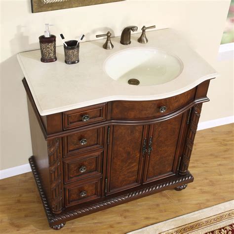 36" Marble Top Lavatory Bathroom Single Vanity Cabinet Off Center Sink 213CM-R 609224899362 | eBay