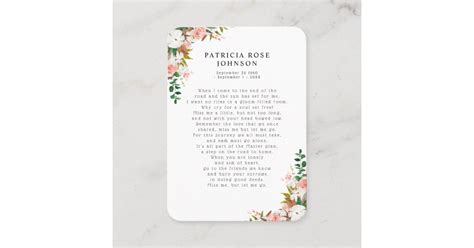 Roses Photo Sympathy Funeral Memorial Card | Zazzle