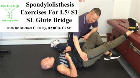 Spondylolisthesis Exercises for L5 S1- The SL Glute Bridge - YouTube