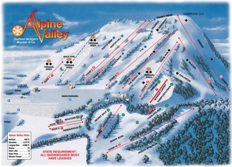 Alpine Valley Ski Area Trail Map • Piste Map • Panoramic Mountain Map