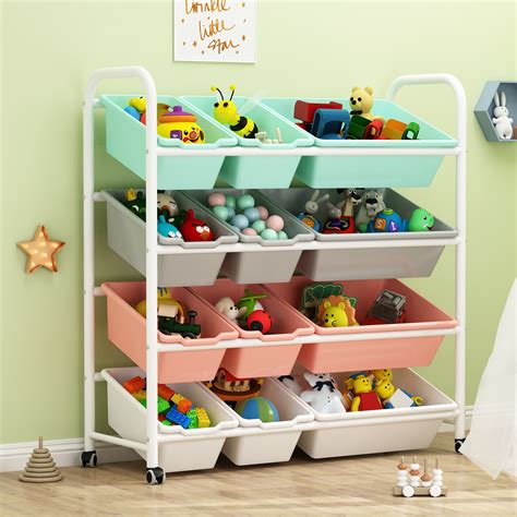 Children's toy storage rack Baby bookshelf Picture book rack Toy shelf ...