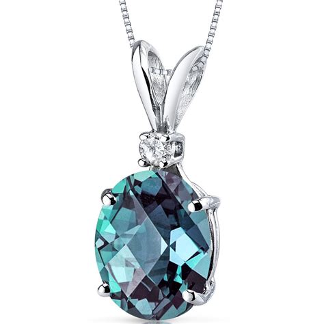 Alexandrite Pendant Necklace 14 Karat White Gold Oval 3.25 Carat P8938 ...