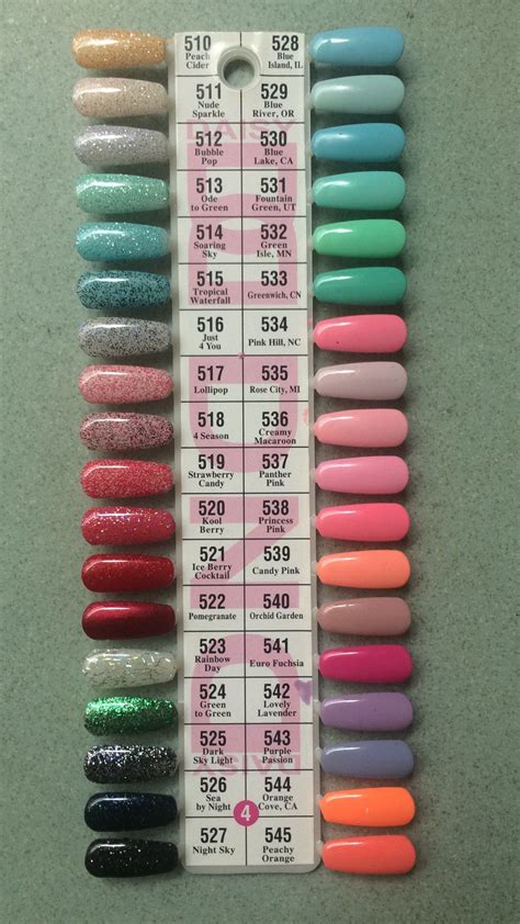 DND Daisy Gel Polish Color Sample Chart Palette Display NEW No.4 | Gel nail colors, Gel polish ...