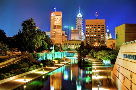 Indy of Lights - Indianapolis Downtown Skyline Photograph by Gregory Ballos - Pixels