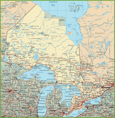 Ontario road map - Ontheworldmap.com