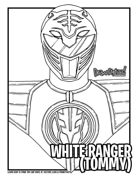 How to Draw WHITE RANGER / TOMMY (Mighty Morphin Power Rangers) Drawing Tutorial | Draw it, Too!