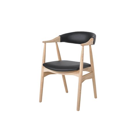 KAZUKO - Solid Ash Wood Dining Chair with Armrest - Crownlivin