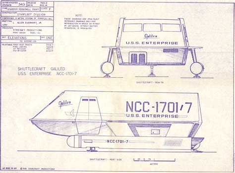 Star Trek Blueprints: Galileo Shuttlecraft NCC-1707/7 Plans #StarTrek | Uss enterprise star trek ...