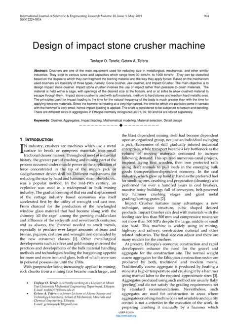 (PDF) Design of Impact stone crusher machine