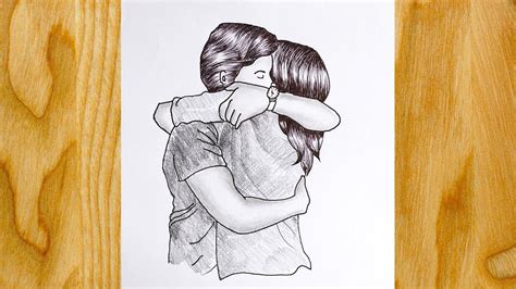 Drawing Of A Couple Hugging