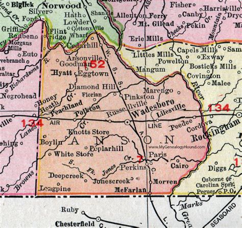 Anson County Nc Map - Cities And Towns Map