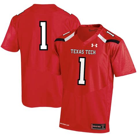 Youth Under Armour #1 Red Texas Tech Red Raiders 2019 Replica Football ...