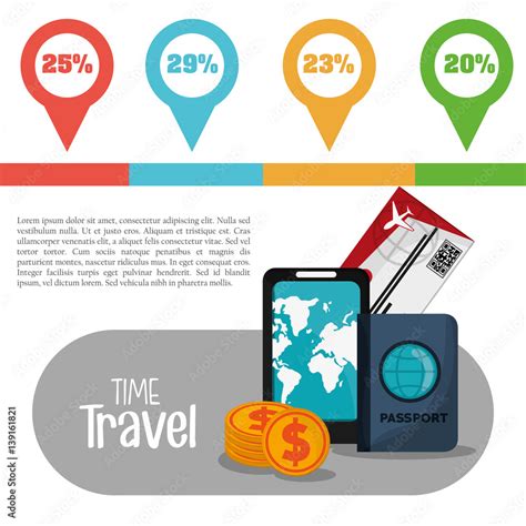 time travel infographic vacation info vector illustration eps 10 Stock ...