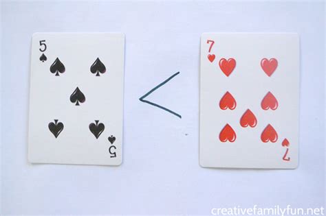 Playing Card Greater Than Less Than Games - Creative Family Fun