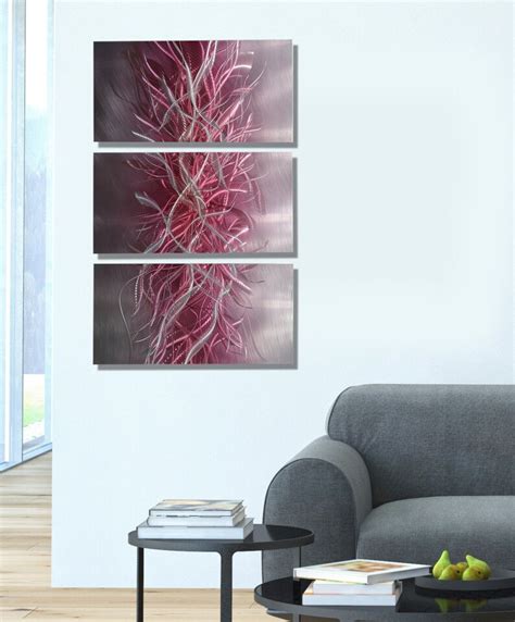 NEW Pink & Silver Abstract Metal Wall Art Modern Metal | Etsy