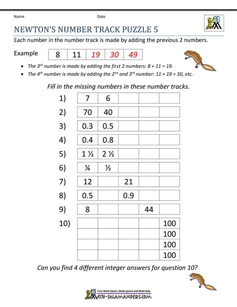 Printable Math Puzzles 5th Grade