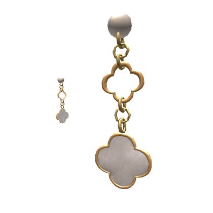 Gold Pearl Clover Earrings's Code & Price - RblxTrade