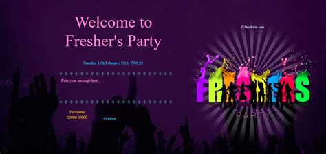 Fresher Party Invitation Card