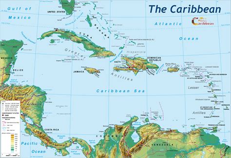 The Caribbean | Caribbean islands map, Caribbean, Island map