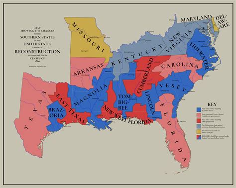 Reconstruction Of The South After The Civil War Map