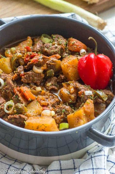 Jamaican beef stew recipe - That Girl Cooks Healthy