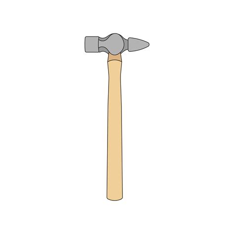 Kids drawing Cartoon Vector illustration cross peen hammer icon ...