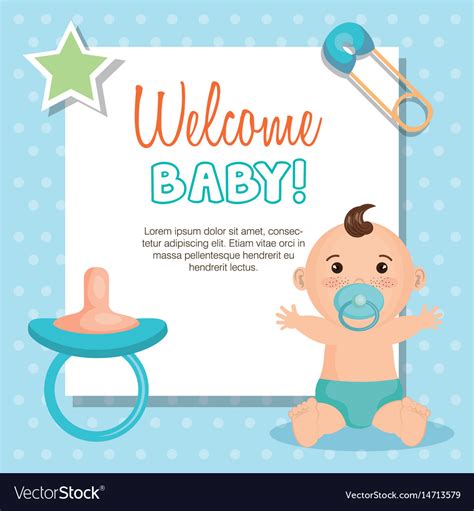 Welcome baby card Royalty Free Vector Image - VectorStock