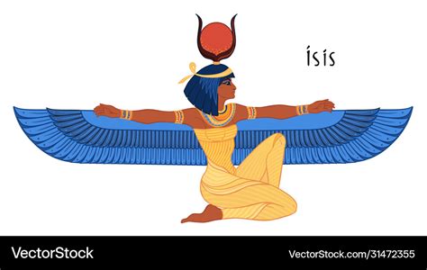 Isis goddess life and magic in egyptian Royalty Free Vector