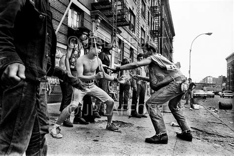 Bronx, New York City, NY. July 20th 1972. Running battles were frequent with rival gangs Seven ...