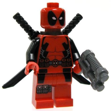 LEGO Minifigure - Marvel Super Heroes - DEADPOOL with 2 Swords & Pistol ...