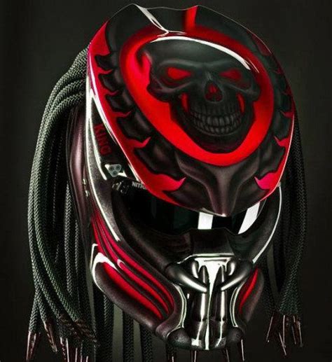 Predator Helmet red Skull Dot And Ece Certified Approved