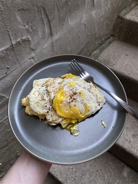 Fried Eggs over Scrambled Eggs : r/eggs