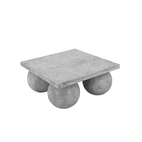 Shatana Home Dani Square Coffee Table Small In Light Grey Concrete