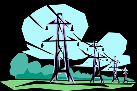 Download Electricity Pylons Vector Illustration | Wallpapers.com