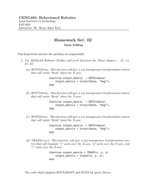 Matlab Robotics Toolbox by Peter Corke Examples | Download Free PDF ...