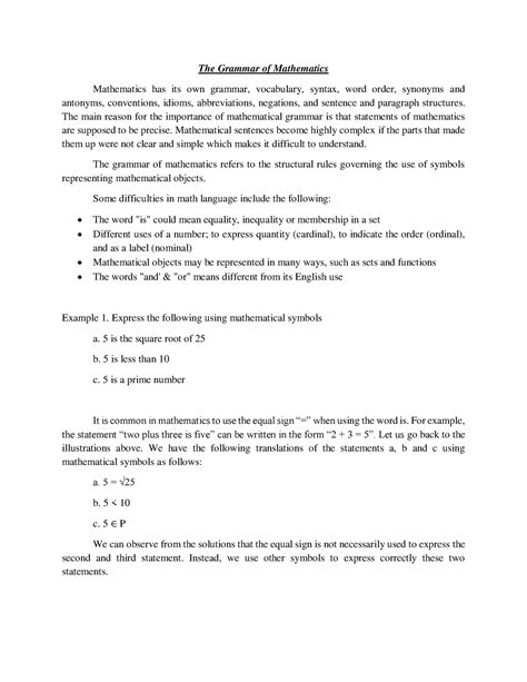 The Grammar of Mathematics - The Grammar of Mathematics Mathematics has ...