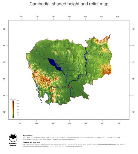 Map Cambodia; GinkgoMaps continent: Asia; region: Cambodia