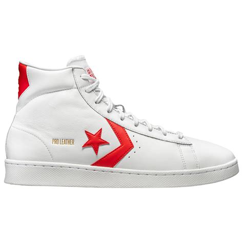 Converse Pro Leather Mid - Basketball Shoes in White/Red (White) for ...