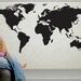 Map Wall Decal / World Map Wall Art / World Map Decal / World - Etsy