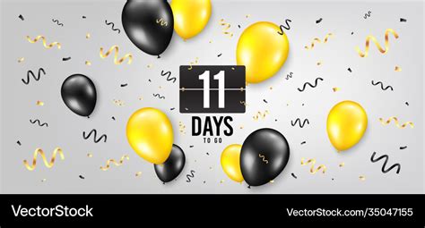 Eleven days left icon 11 days to go Royalty Free Vector