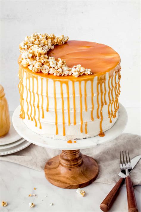 Salted Caramel Popcorn Cake - Little Vintage Baking