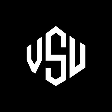 VSU letter logo design with polygon shape. VSU polygon and cube shape logo design. VSU hexagon ...