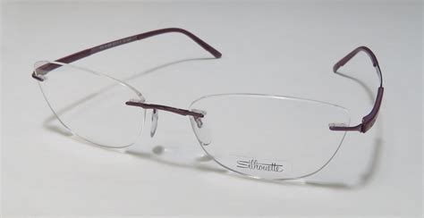 New Silhouette 4475 Womens/Ladies Cat Eye Rimless Titanium Purple Frame Demo Lenses 53-17-140 ...